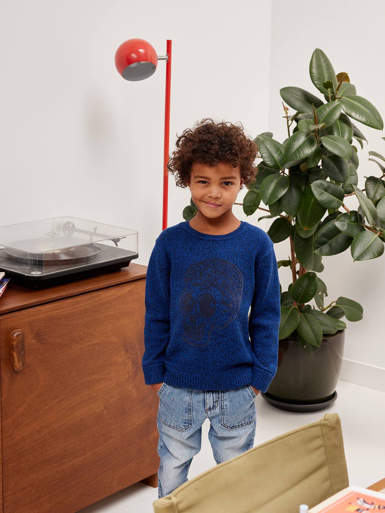 Vertbaudet Weicher Jungen Strickpullover Oeko-Tex - elektrisch blau