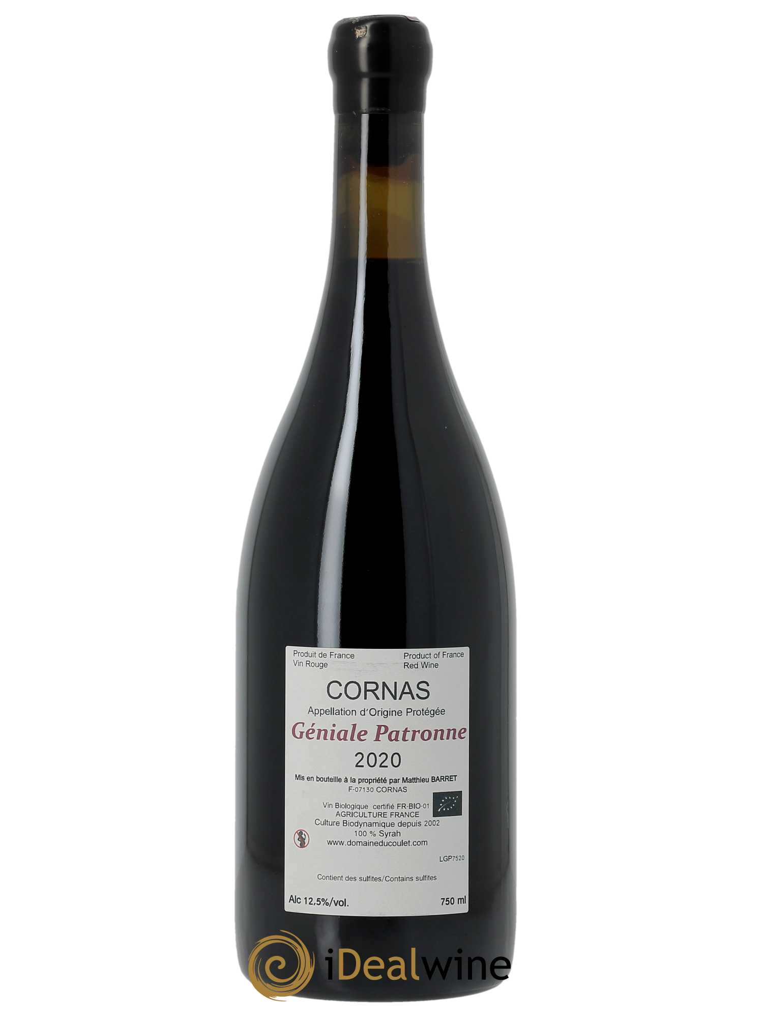 Cornas La Géniale Patronne Coulet (Domaine du) - Matthieu Barret  2020 - Lot de 1 Bouteille