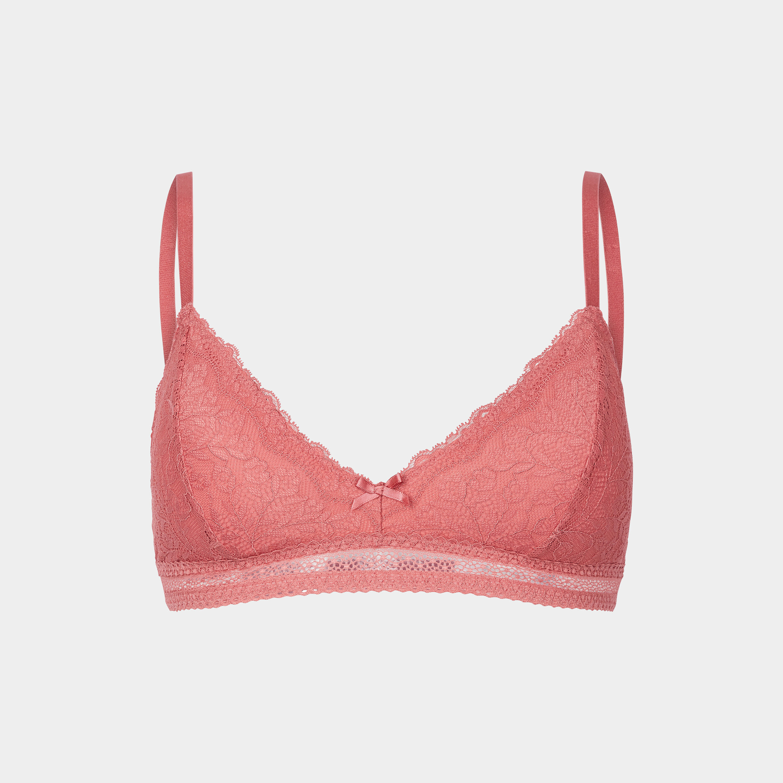 Soutien-gorge triangle micro dentelle rose poudrée femme | La Halle