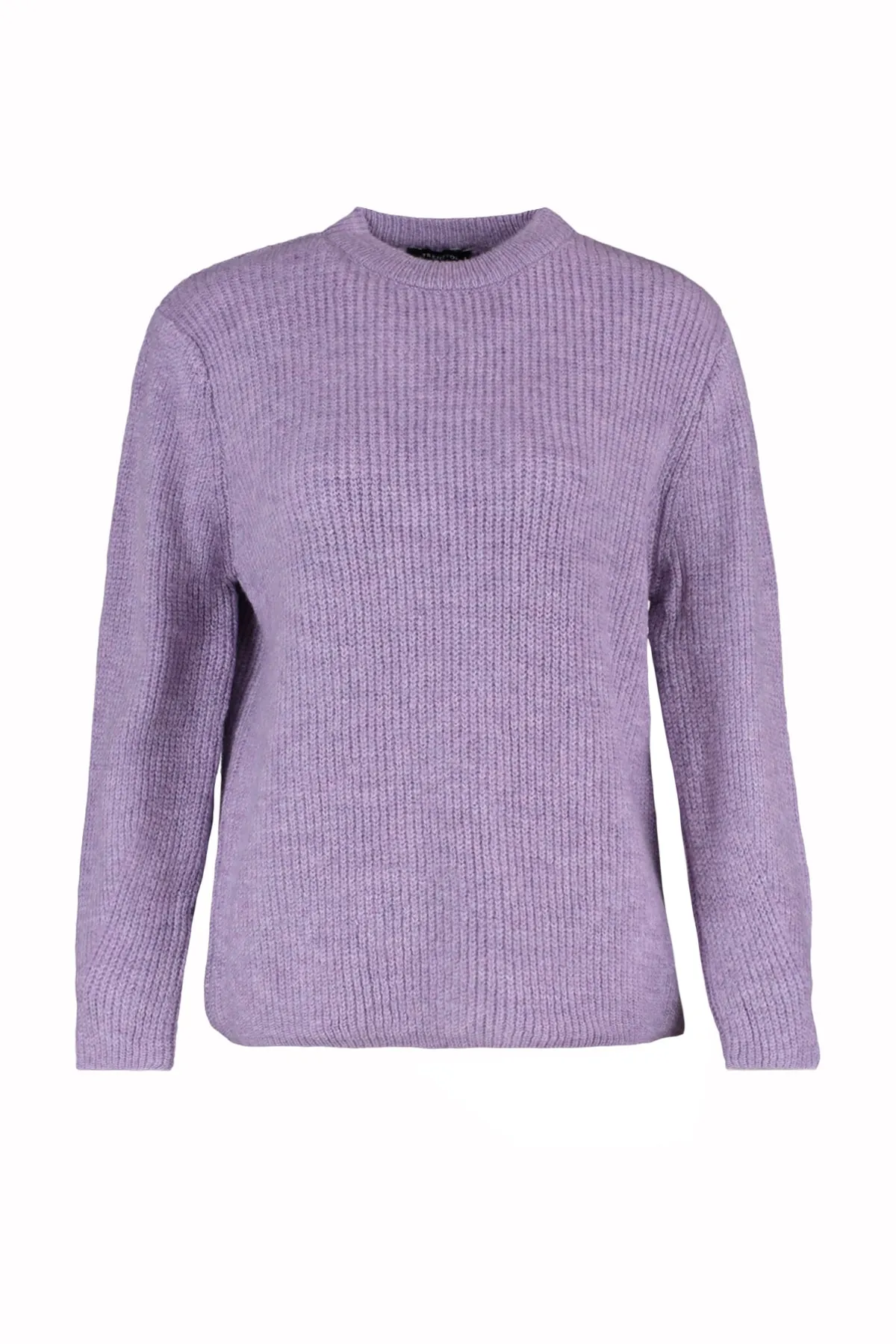 Trendyol Collection  Lilafarbener Basic-Strickpullover mit weicher Textur und weiter Passform TWOAW20FV0142
