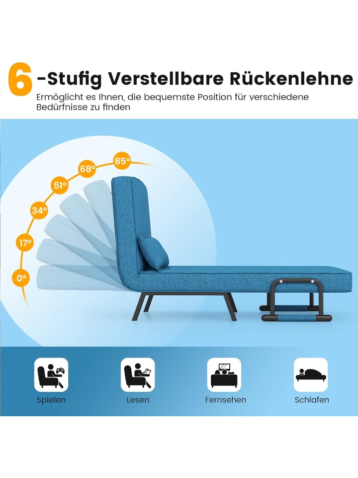 COSTWAY Schlafsessel Klappbar in Blau günstig kaufen onesize
