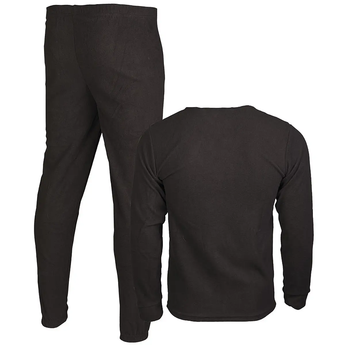 Unterwäsche Thermofleece Rundhals schwarz