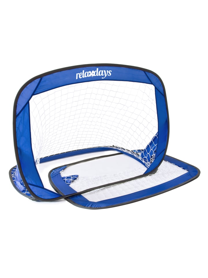 relaxdays 2er Set Fußballtor in Blau- (B)120 x (H)80 x (T)80 cm günstig kaufen onesize