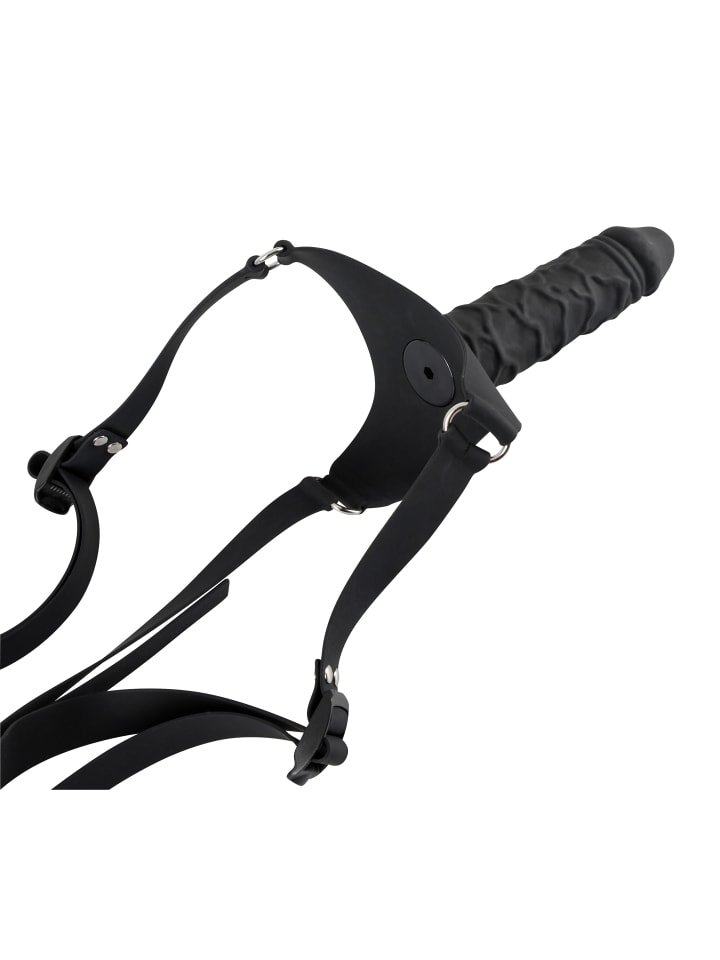 You2Toys Strap-On Silicone Strap-On in schwarz günstig kaufen 17 cm