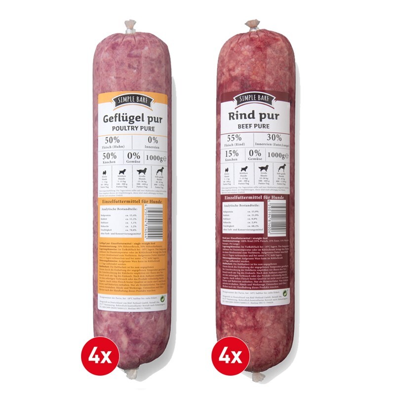 Simple BARF BARF/ Frostfutter Simple BARF Basis Paket 8x1000g