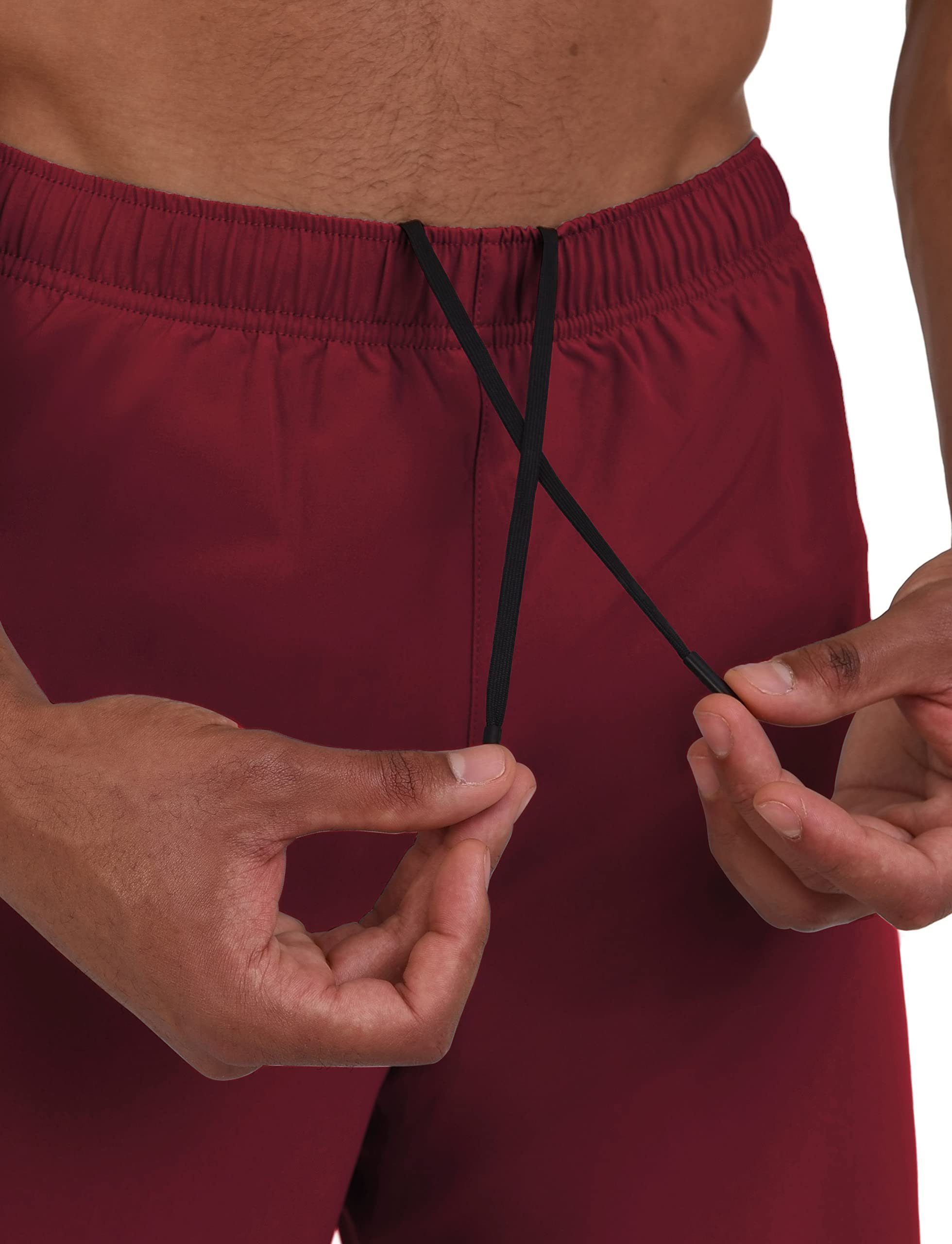 TCA Trainingsshorts TCA Herren 2-in-1 Laufhose mit Kompressionshose - Rot/Schwarz, XXL