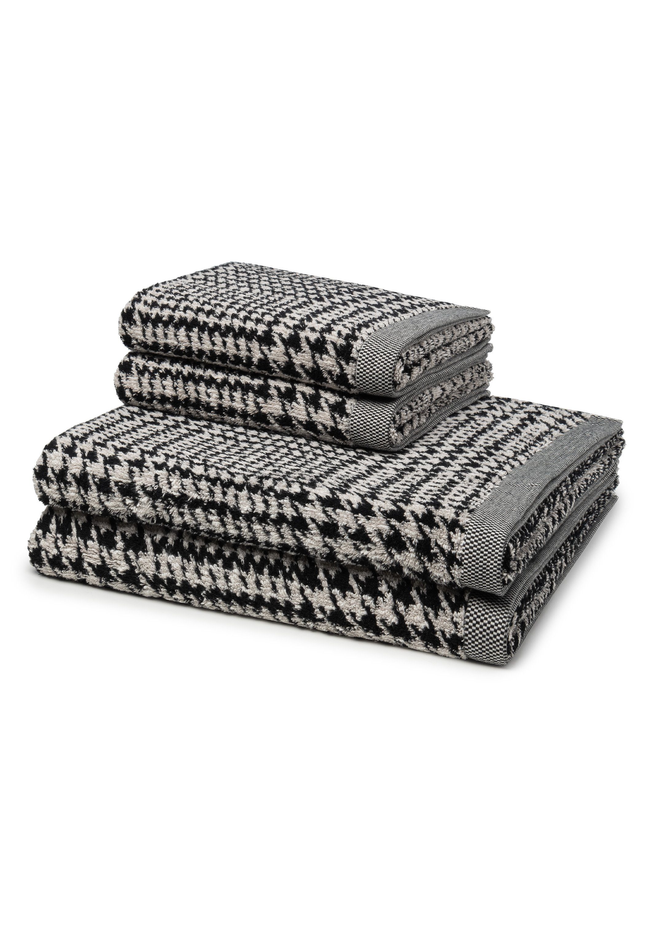 Möve Handtuch Set Brooklyn Glencheck, Baumwolle, (Spar-Set, 4-tlg), 2 X Handtuch 2 X Duschtuch - im Set - Baumwolle - Weicher Materialmix