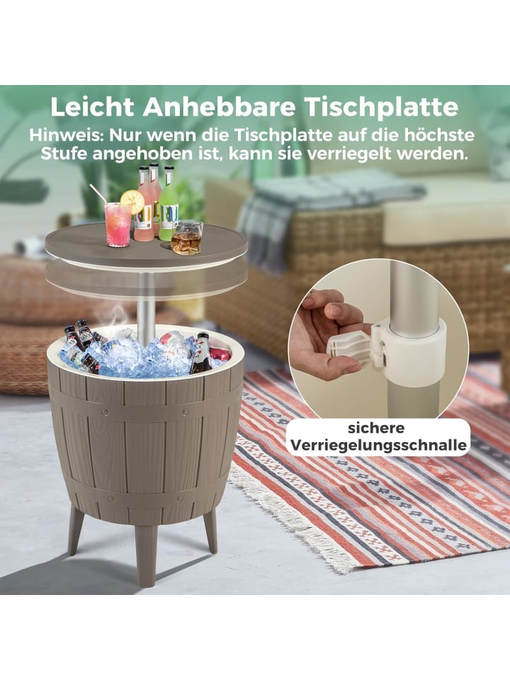 COSTWAY 3 in 1 Beistelltisch Cool Bar 37L in Braun günstig kaufen onesize