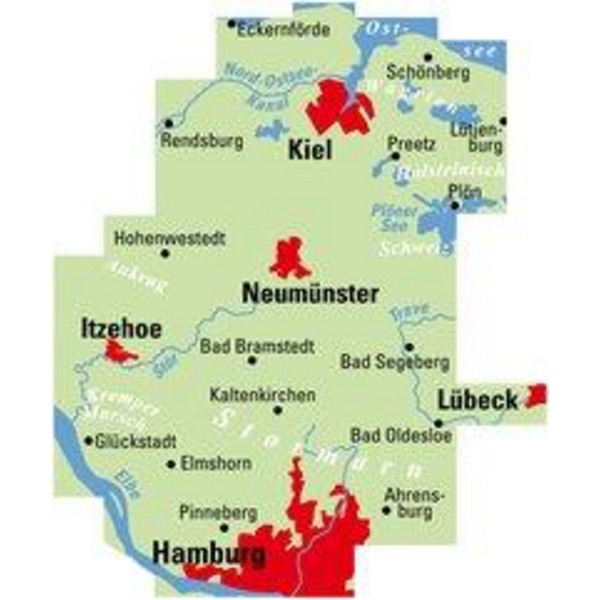 ADFC-Regionalkarte Hamburg/Neumünster/Kiel 1:75.000, reiß- und wetterfest, mit GPS-Tracks-Download - Fahrradkarte