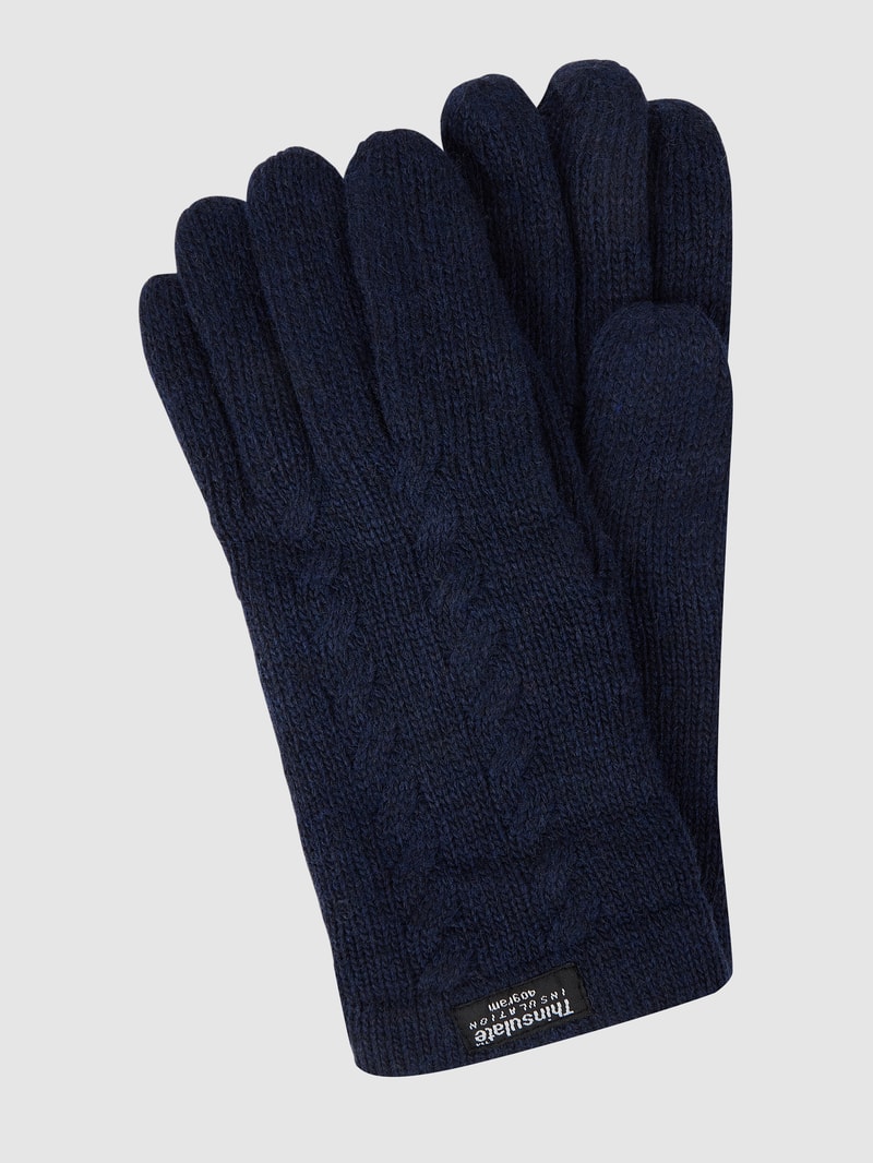 Handschuhe aus Wolle in dunkelblau