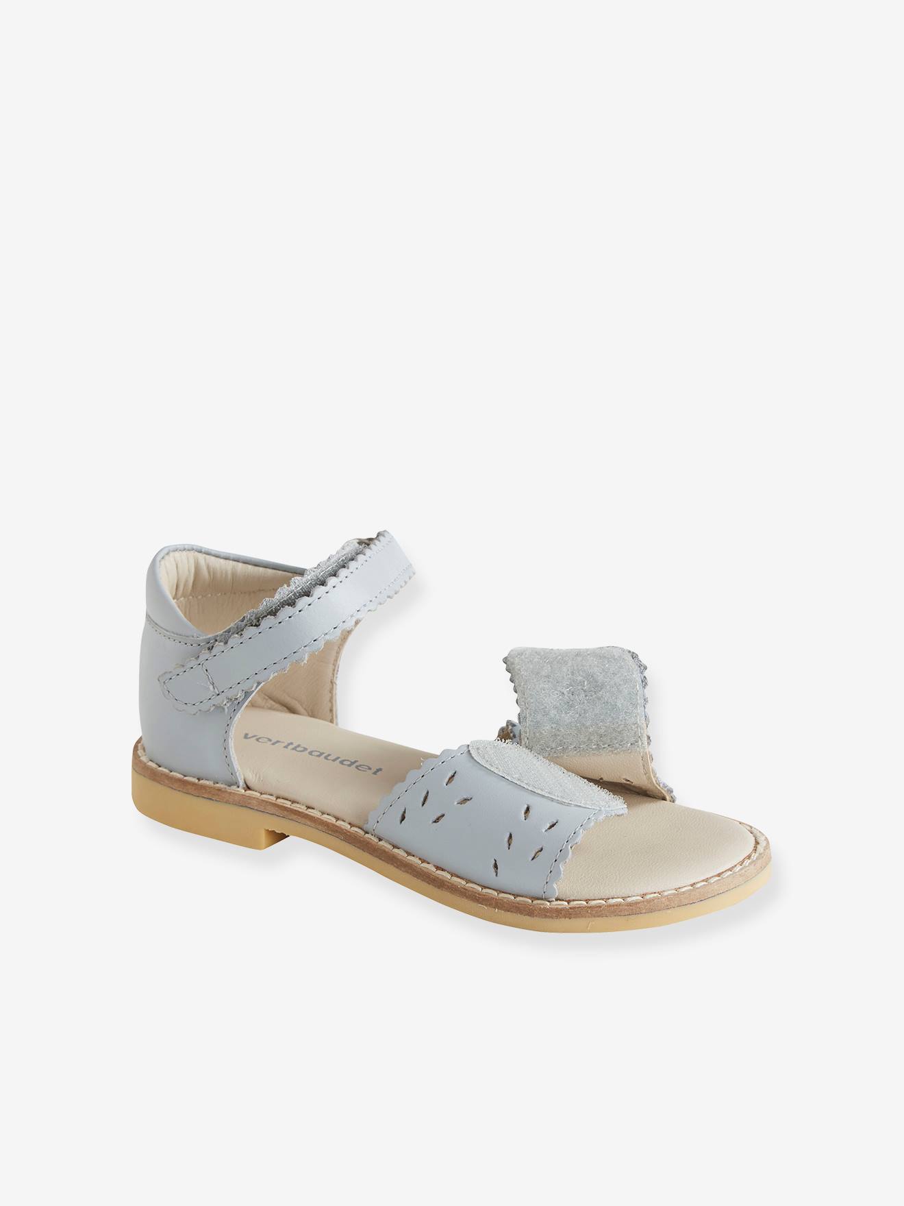 Sandales en cuir fille collection maternelle bleu clair