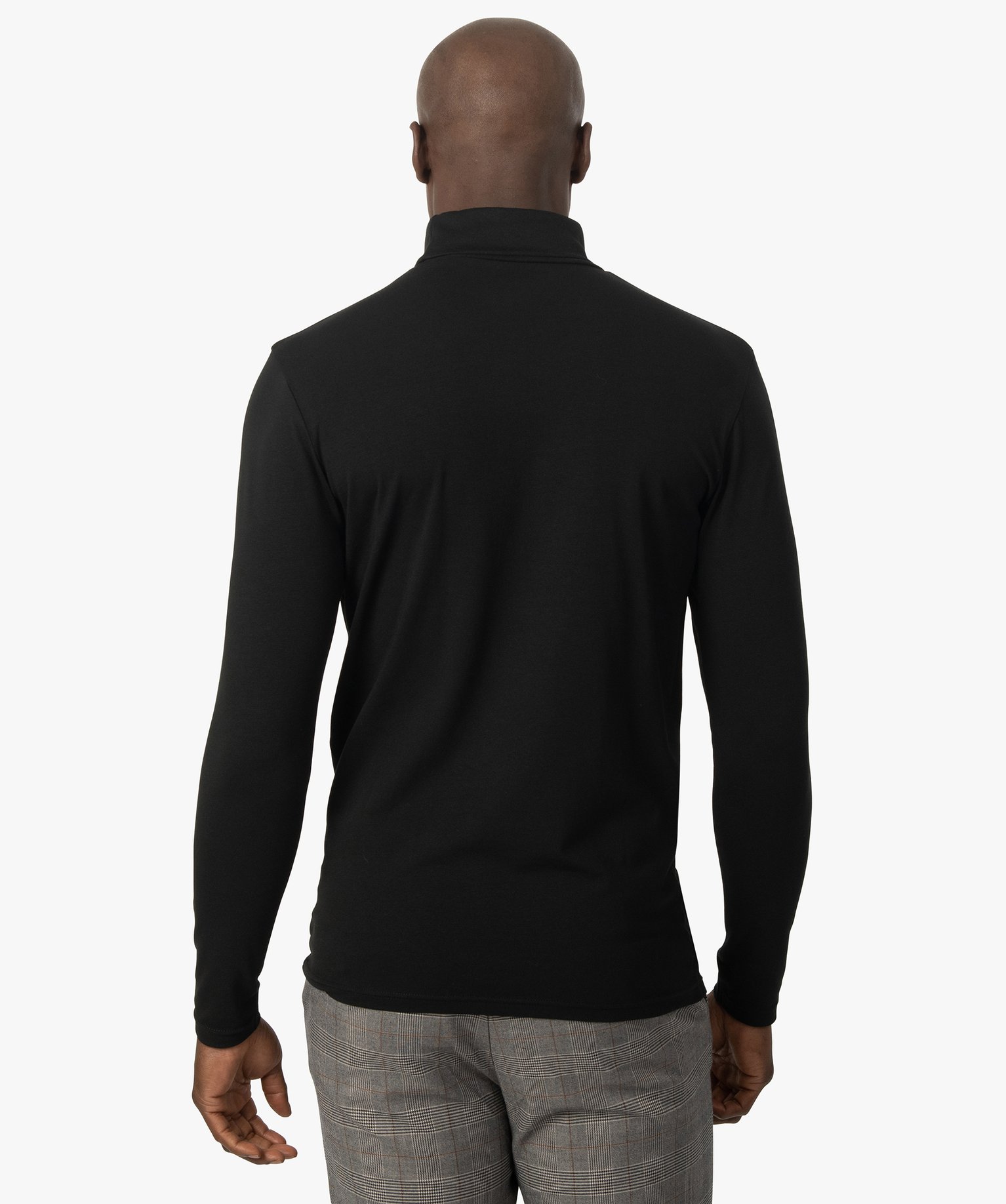 Tee-shirt homme à large col roulé coupe slim noir | GEMO