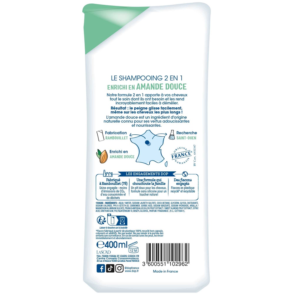 DOP DOP Classic Shampooing Très Doux 2-en-1 à l'Amande Douce