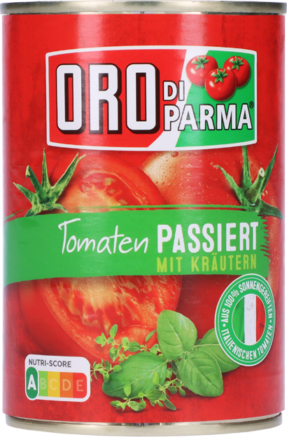 Oro di Parma Tomaten passiert mit Kräutern