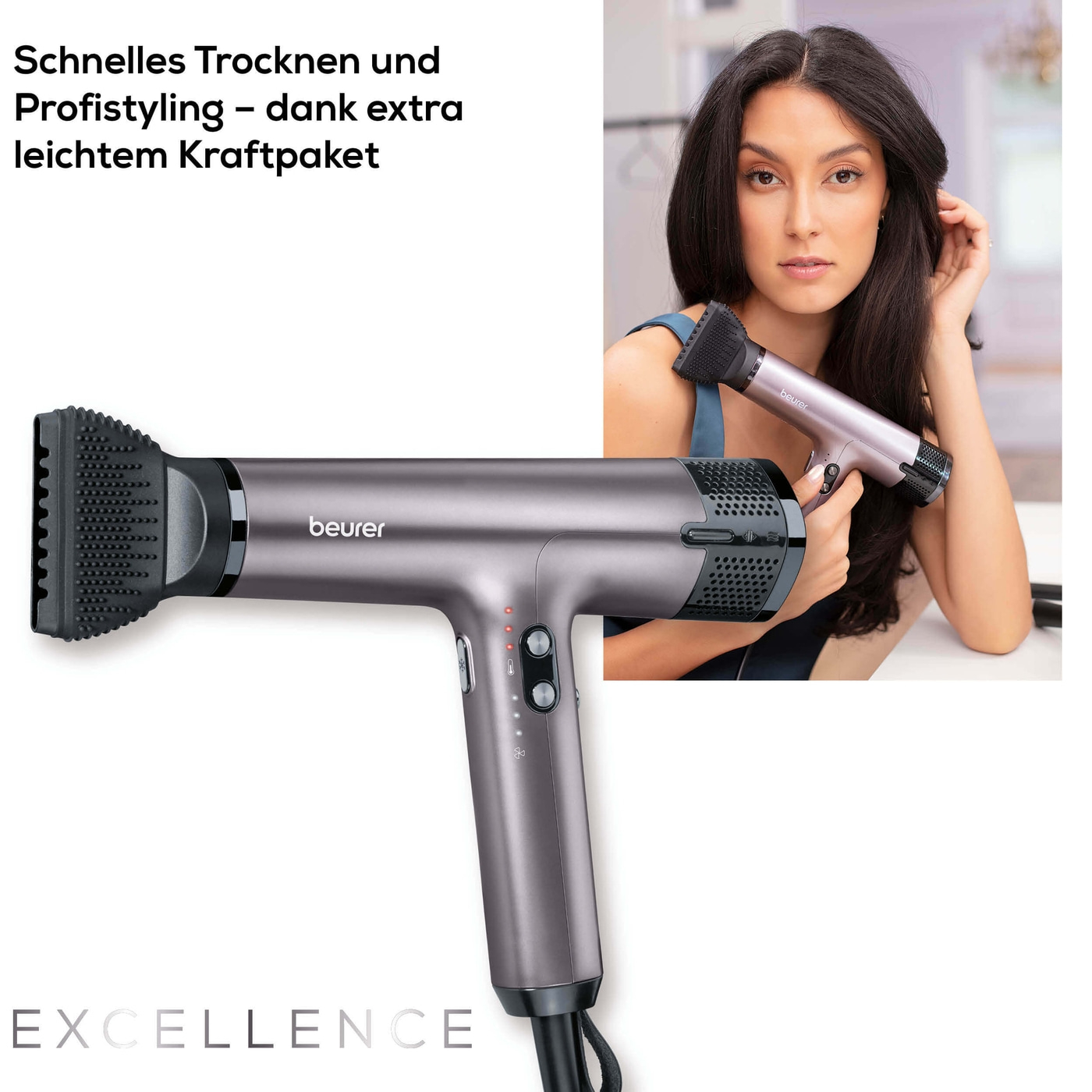 Haartrockner HC 100 Excellence-Schnelles Trocknen und präzises Stylen in kompaktem Design