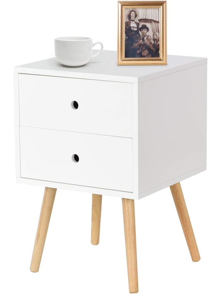 COSTWAY Nachttisch mit Schubladen 40 x 40 x 56 cm in Weiß günstig kaufen onesize