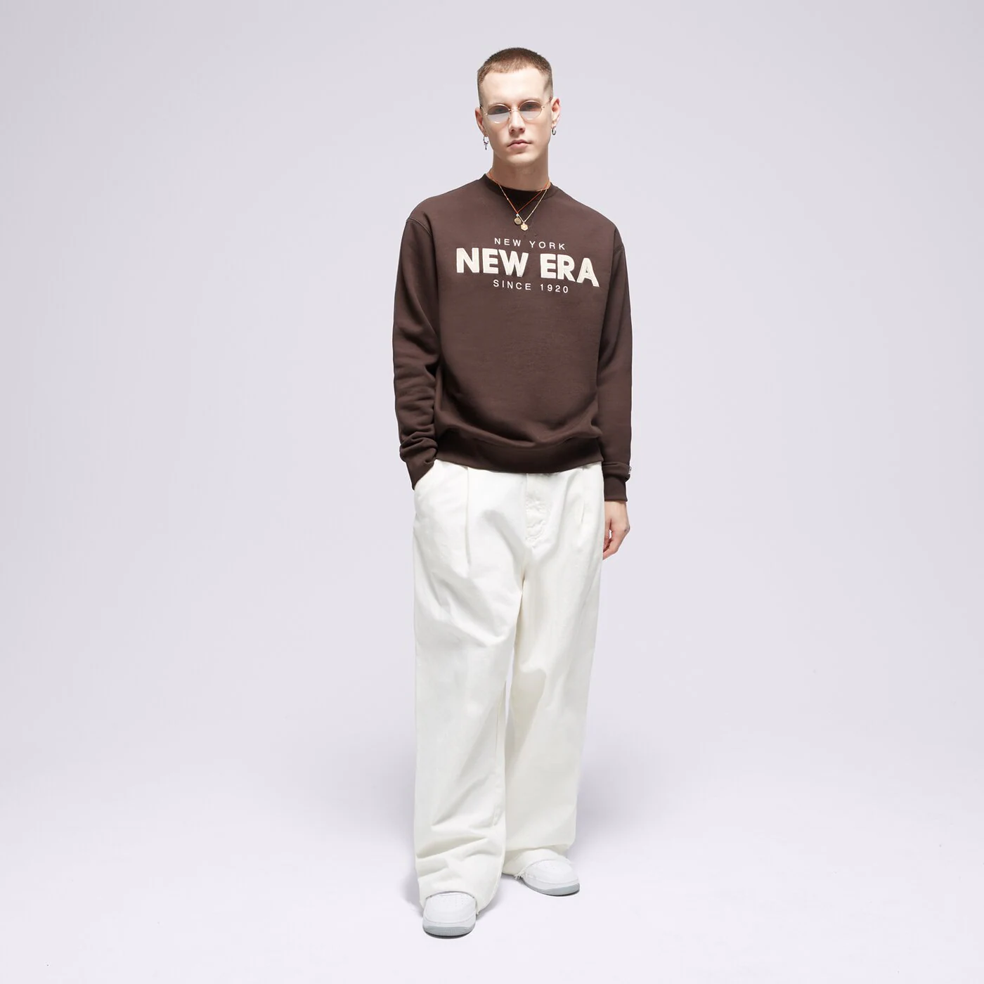 NEW ERA SWEATSHIRT NE WORDMARK CREW NECK Braun