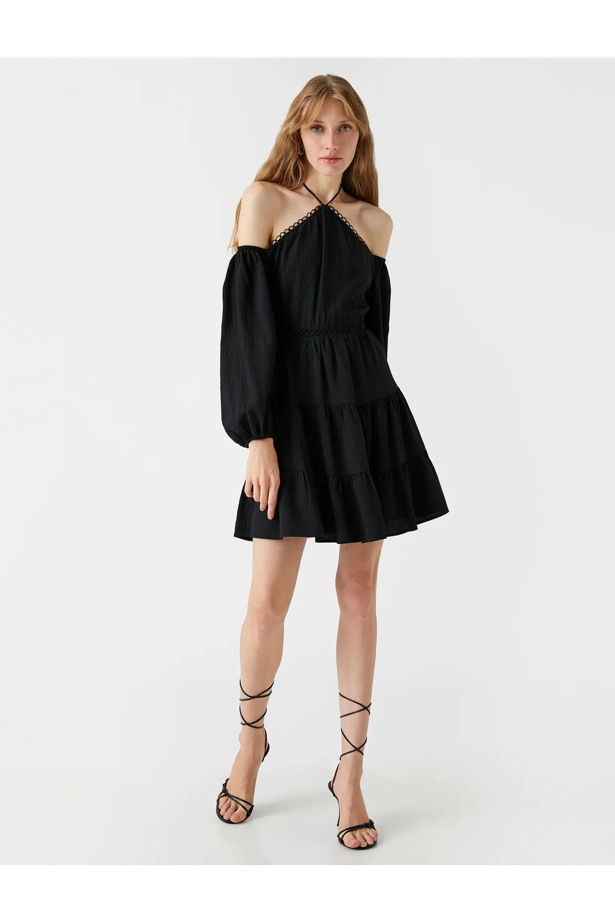 Koton  Schulterfreies Minikleid mit Ballonärmeln