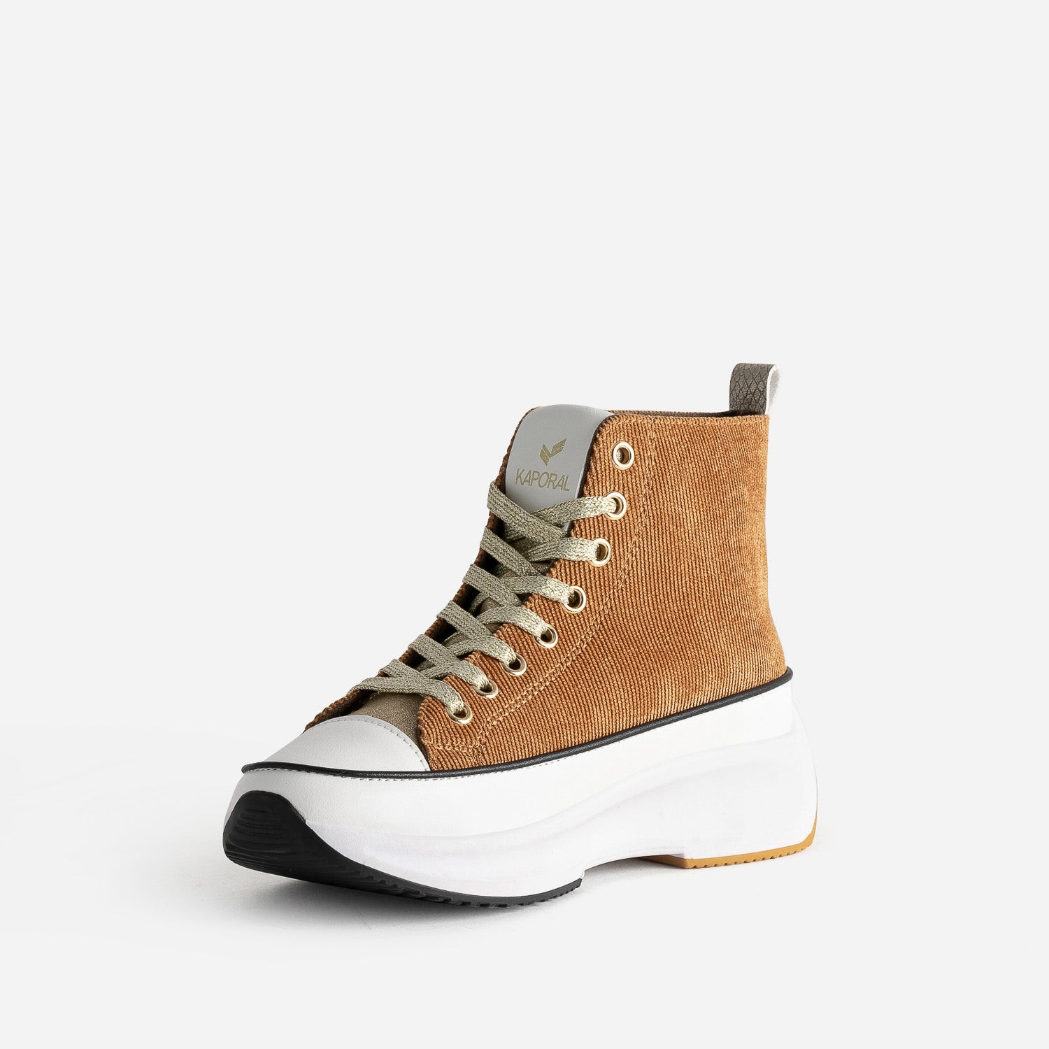 Basket KAPORAL camel velours à plateforme