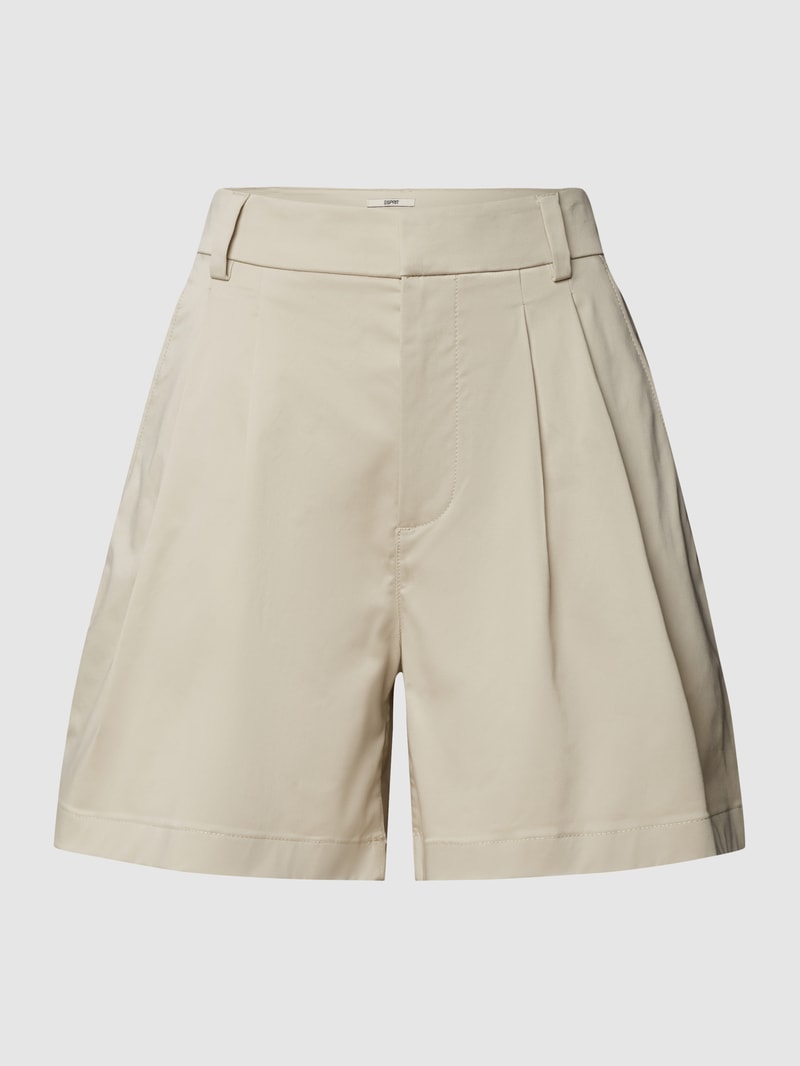Bermudas mit Bundfalten in taupe
