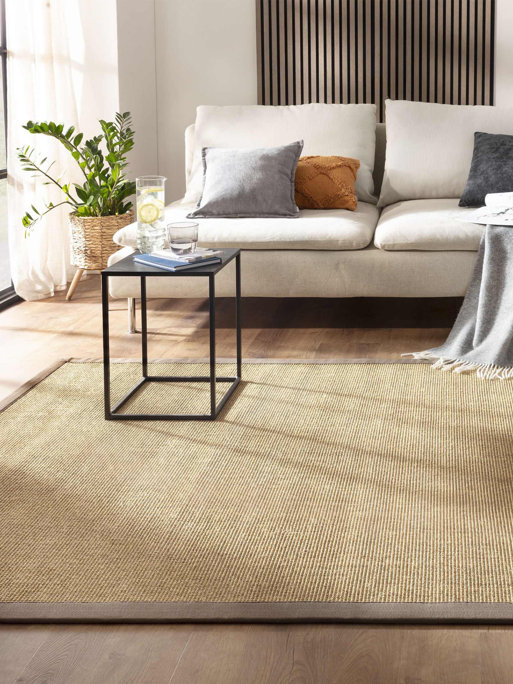 Aruba Colour Sisal-Teppich, Kiesel