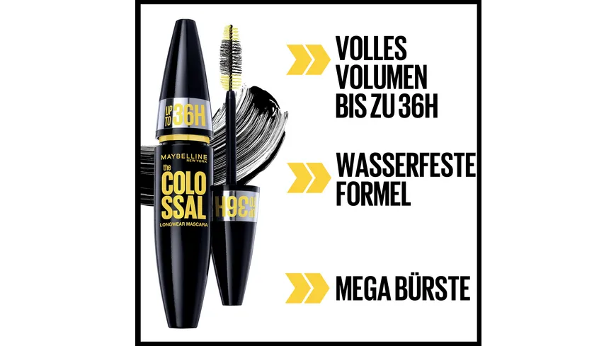 MAYBELLINE NEW YORK Mascara Colossal 36H wasserfest 10 ml 1 - Very Black