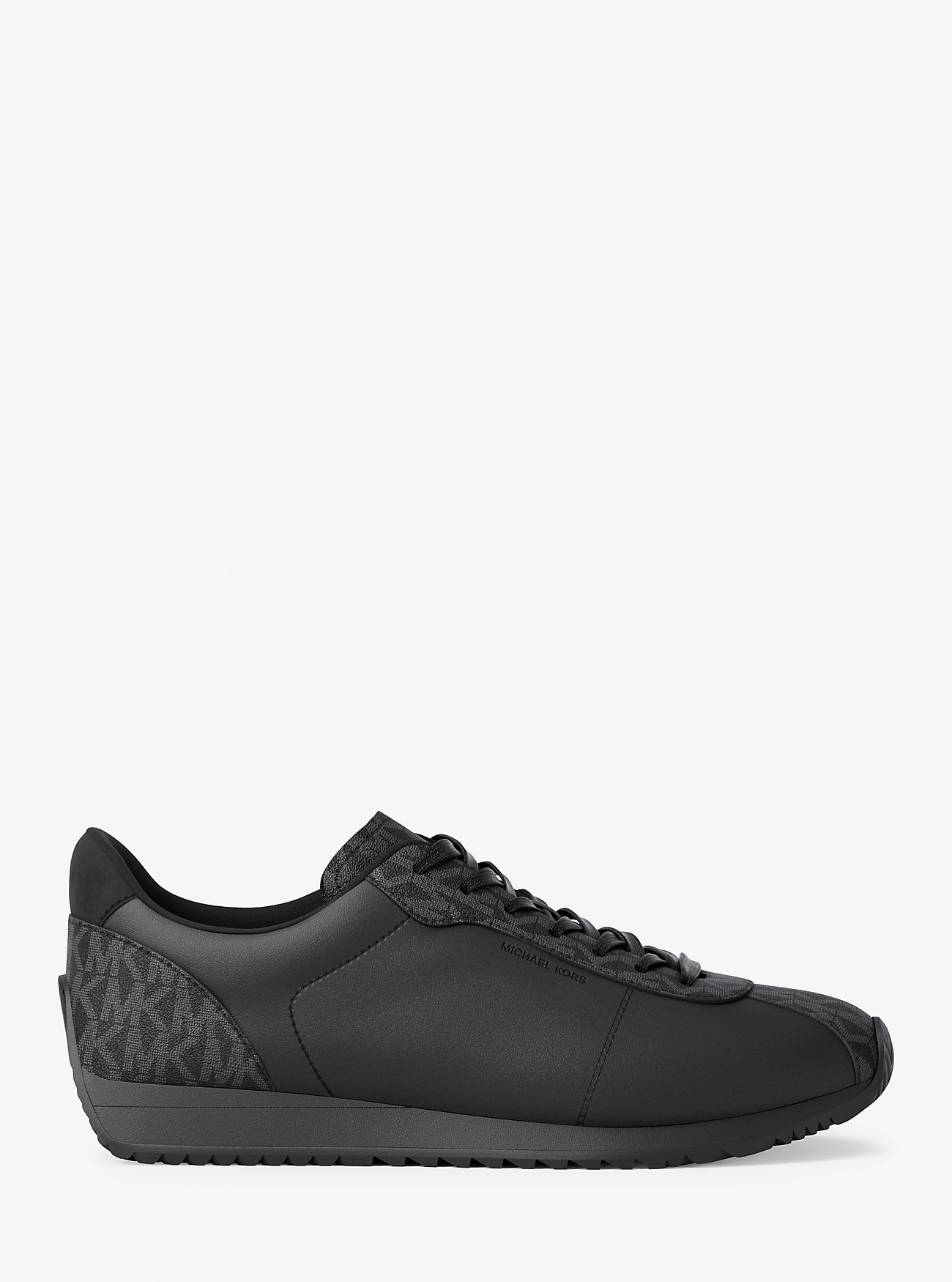 Buty sportowe Rhodes Signature z logo i skóry – CZARNE/CZARNE