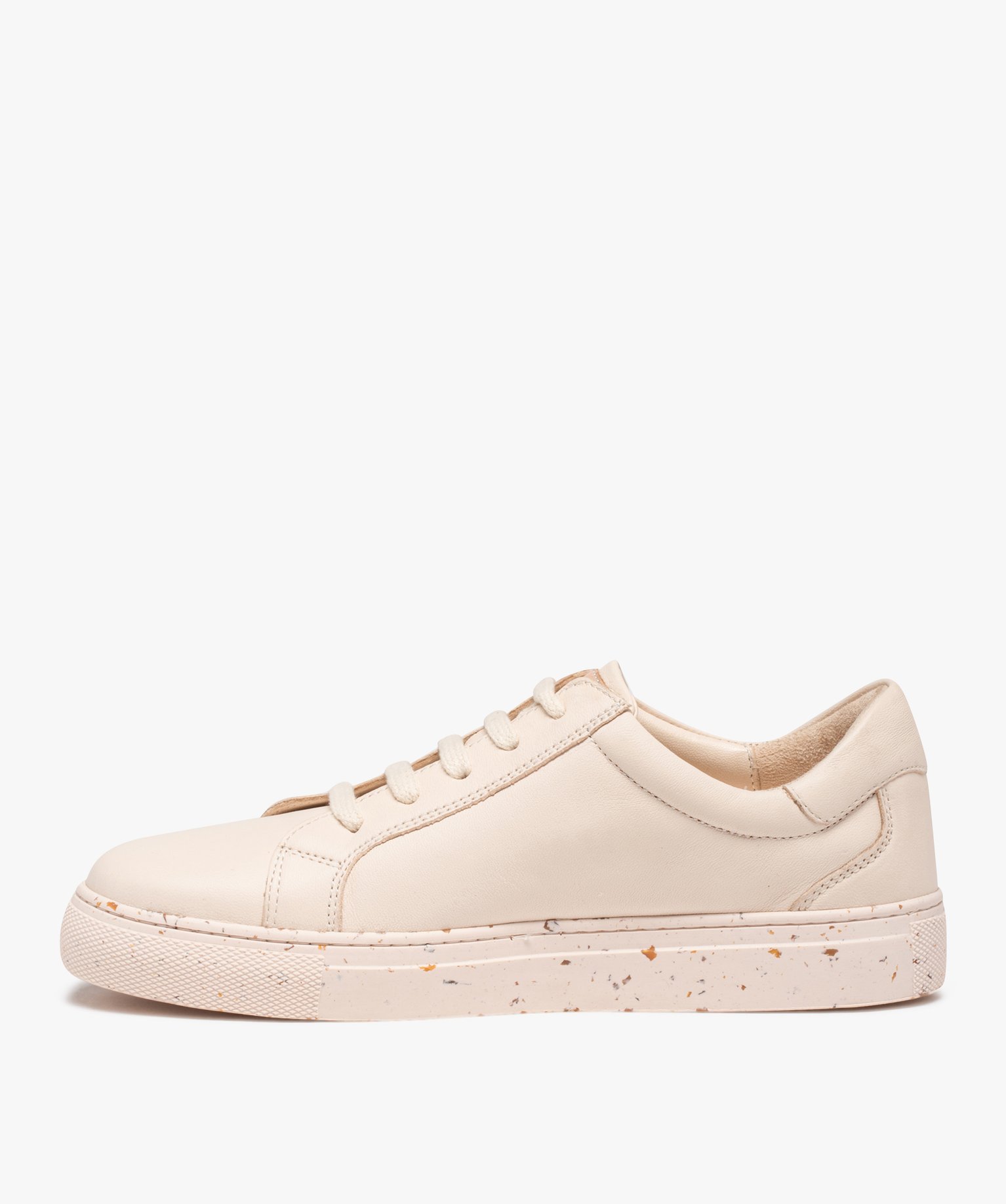 Baskets femme unies dessus et intérieur cuir - Organicraft beige | GEMO