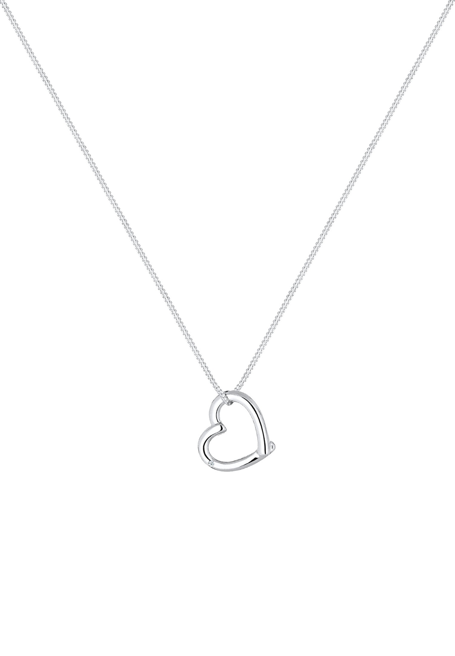 Elegancki damski wisiorek w kształcie serca Elli DIAMONDS z diamentem (0,02 ct.) w srebrze próby 925/1000