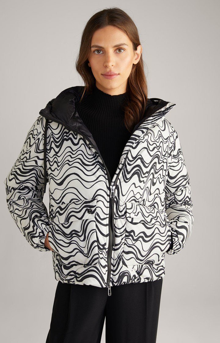 Jacke in Schwarz/Ecru gemustert