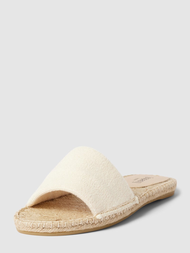 Pantoletten mit breitem Riemen Modell 'Frotté' in offwhite