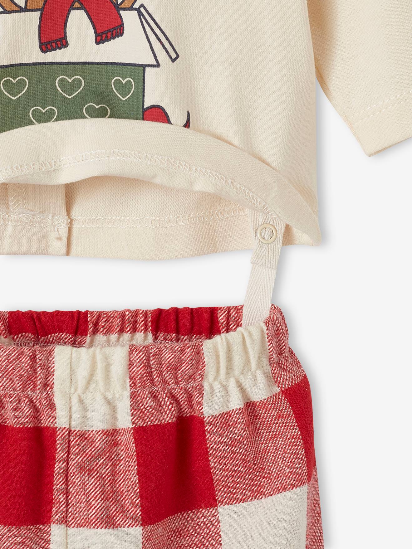 Vertbaudet Baby Weihnachts-Schlafanzug Capsule Collection FAMILY FIRST Oeko-Tex - wollweiß