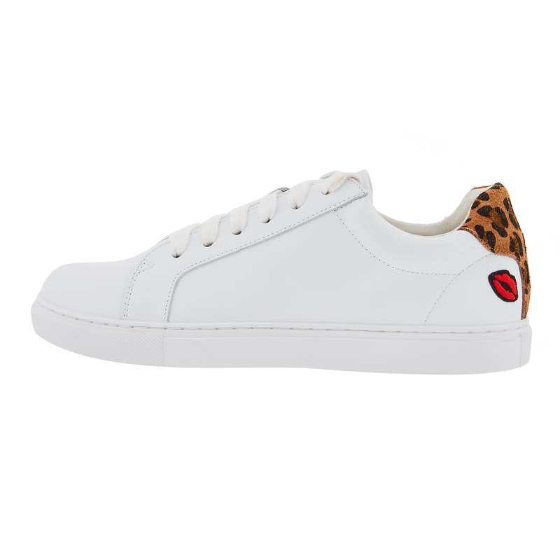 Baskets en cuir Simone petit amour leopard