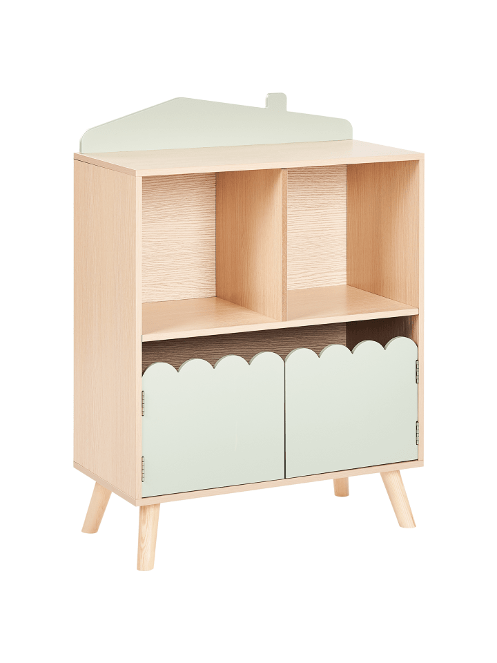 Beliani Bücherregal LACKEY in Heller Holzfarbton/Grün - (W) 60 x (H) 86 x (L) 30 cm günstig kaufen onesize