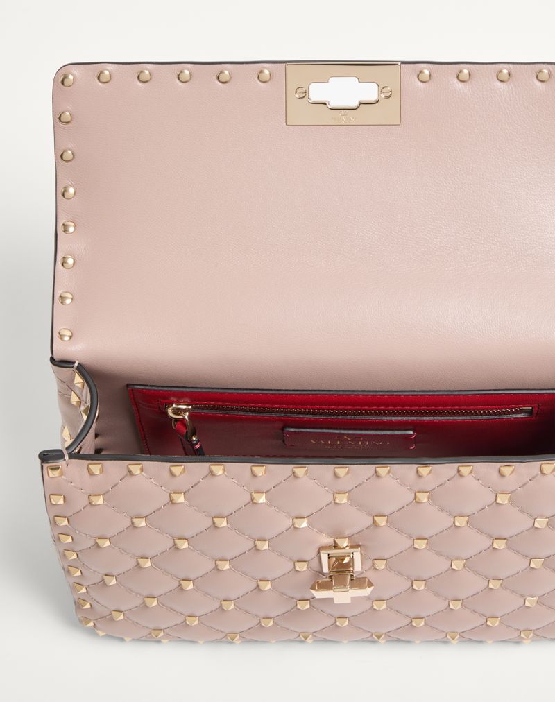 Bolsa média Rockstud Spike em couro napa.