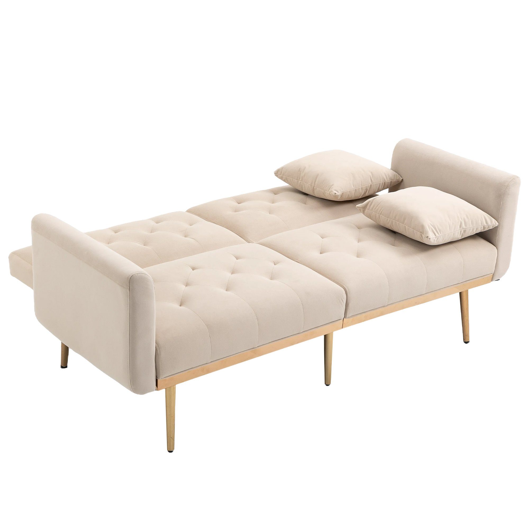 Odikalo Loungesofa Doppelsofa Schlafsofa Samt multifunktion Metallfüßen mehrfarbig