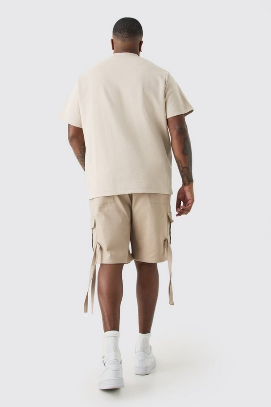 Plus Twill Cargo-Shorts mit elastischem Bund