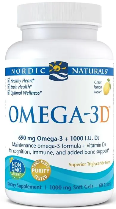 Nordic Naturals Omega-3 D3 690 mg, okus limuna, kapsule