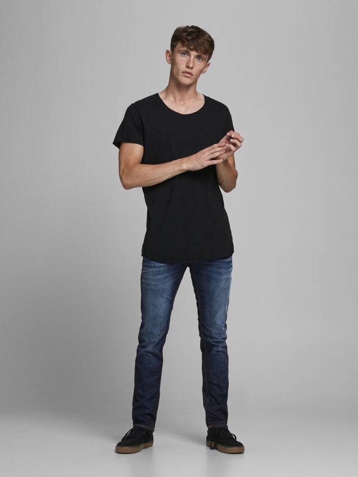 Jack & Jones Jeans TIM Straight Legs Flat Front TIM ORIGINAL in Dunkelblau günstig kaufen