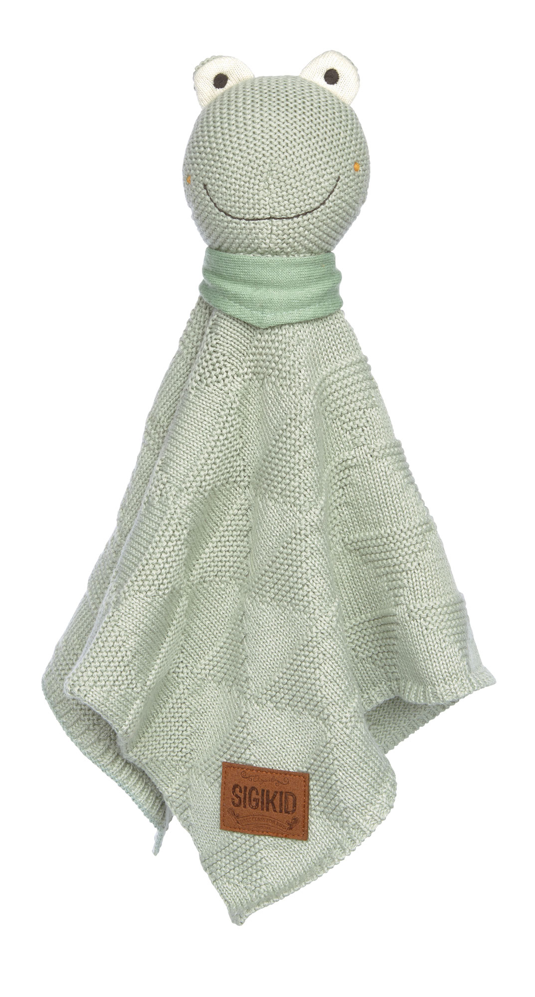 Baby Strick-Schnuffeltuch Frosch, mint