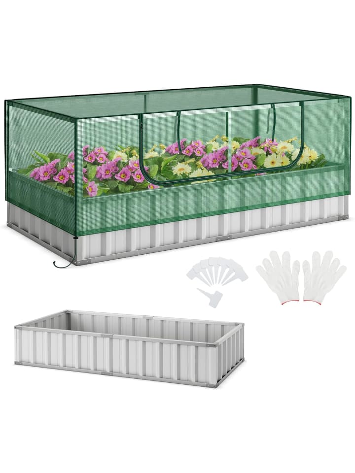 COSTWAY Hochbeet mit Gewächshau 2 in 1 in Grün günstig kaufen onesize