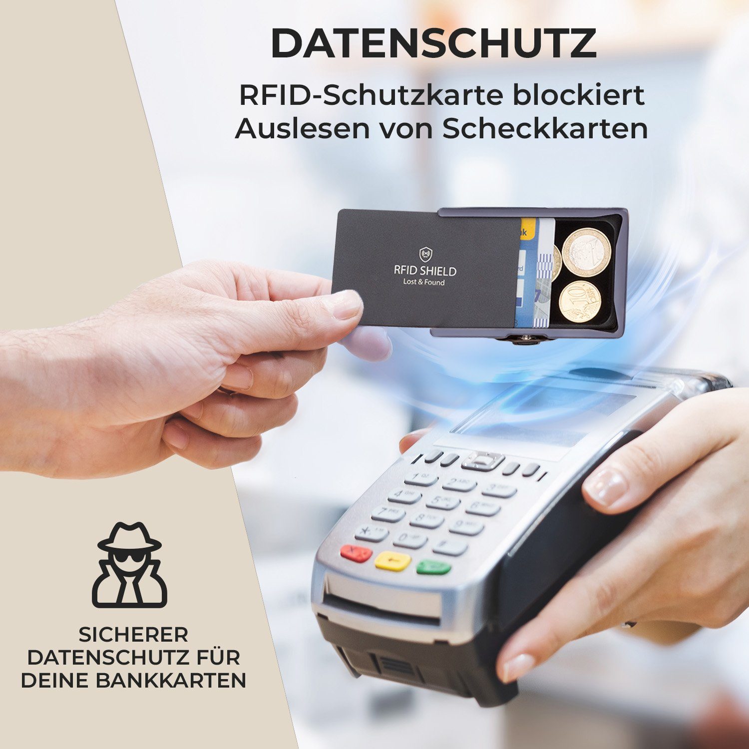 Slimpuro Geldbörse ZNAP Wallet (Set), Portemonnaie RFID-Schutz Bankkarten Geldscheine Münzen Damen Herren