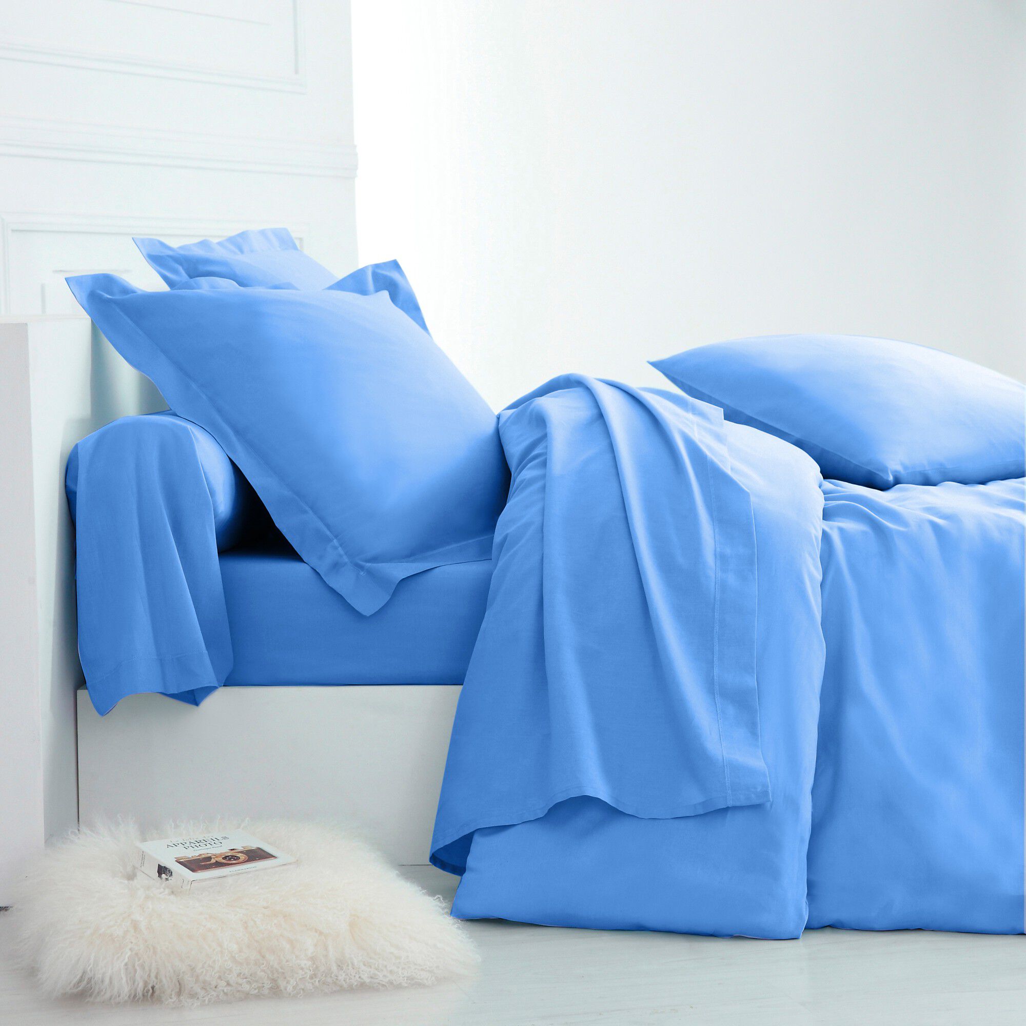 Linge de lit uni polyester-coton Colombine