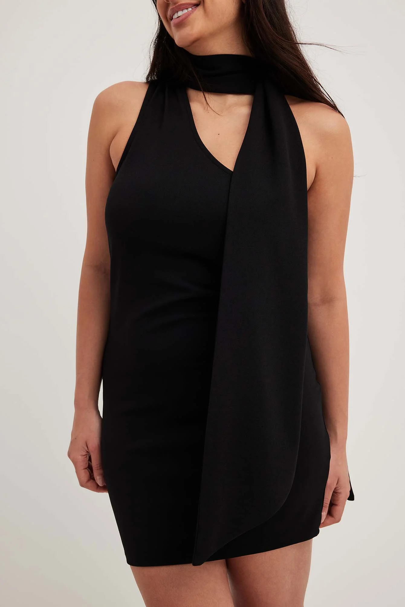 Jersey-Schal-Minikleid