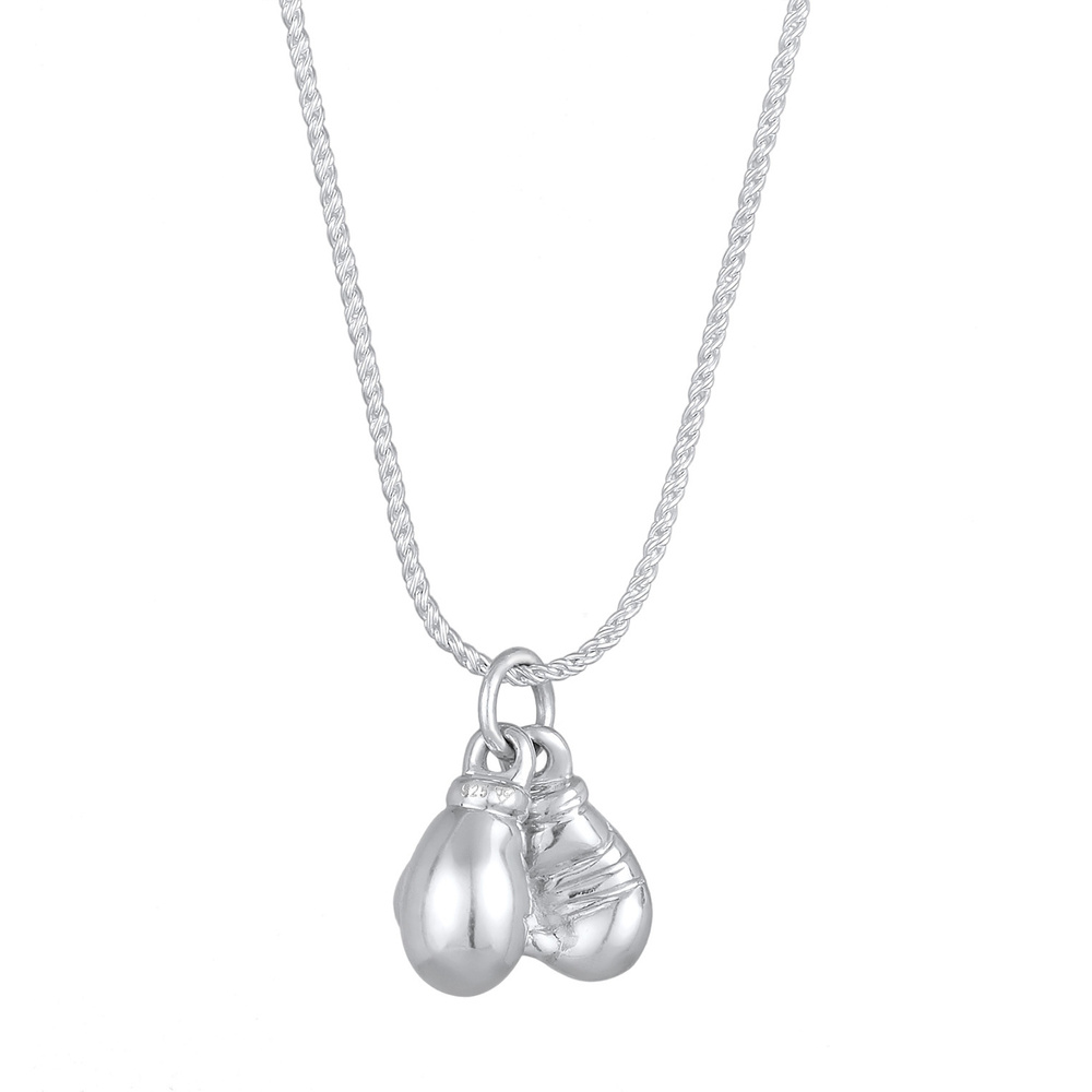 KUZZOI KUZZOI Collier Hommes pendentif gants de boxe force en argent sterling 925 collier