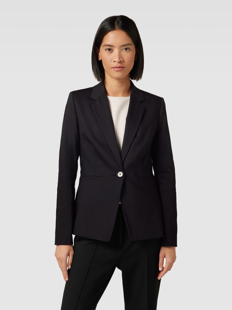 Blazer mit Knopfverschluss und Eingrifftaschen Modell 'TECHNO' in schwarz
