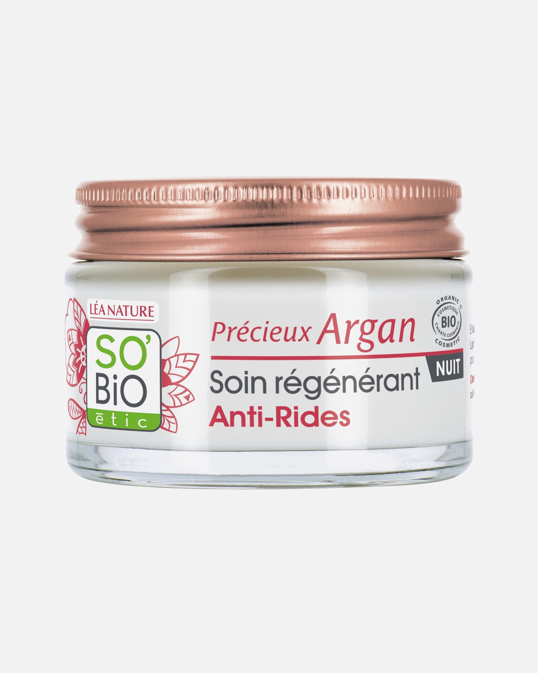 SO Bio étique Crème de nuit régénérante anti-rides, à l'huile d'argan précieuse