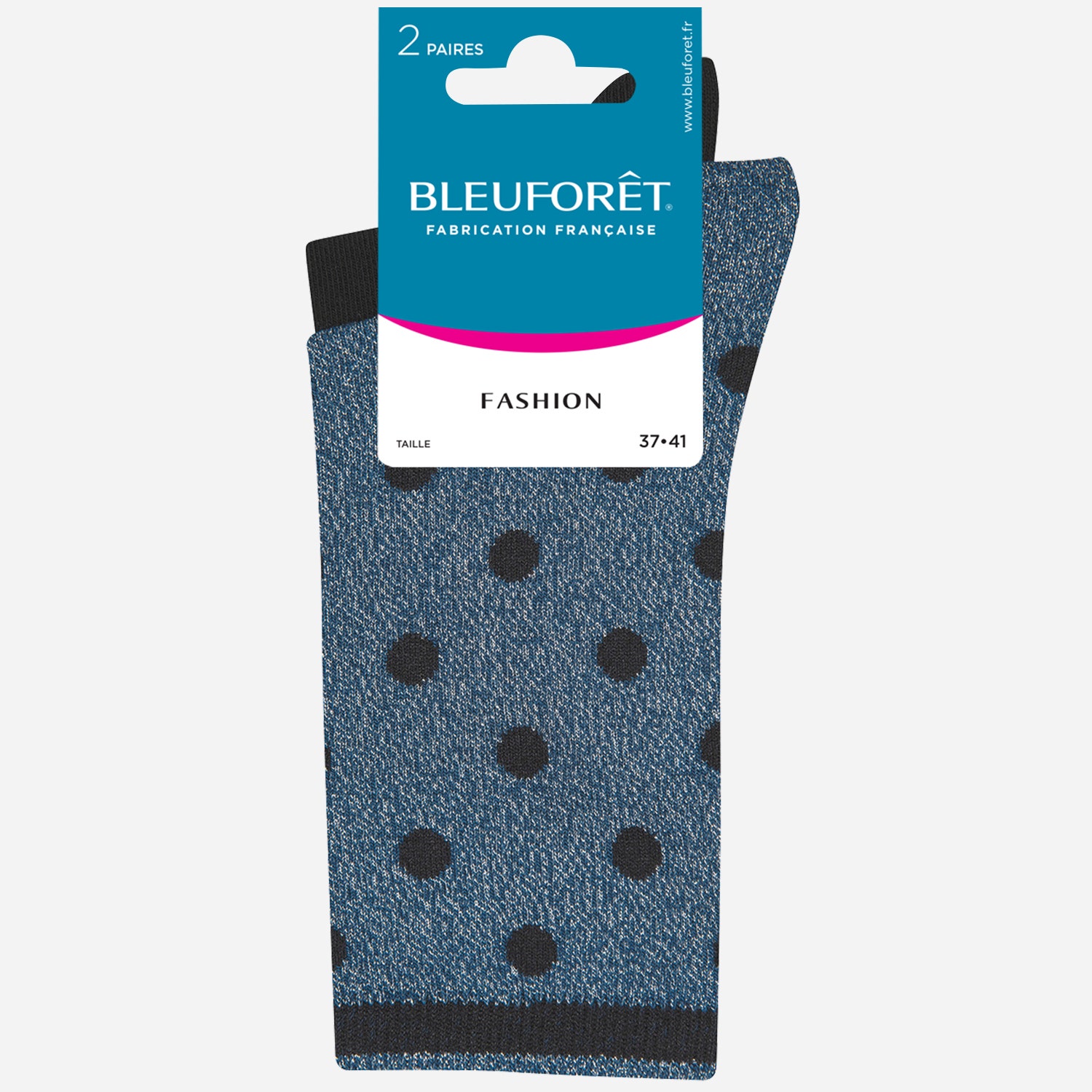 2 paires de chaussettes BLEUFORET noir et bleu - 37/41