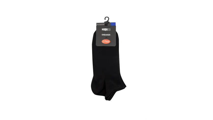 MOVE UP Unisex Sneaker Socken 2er Pack schwarz