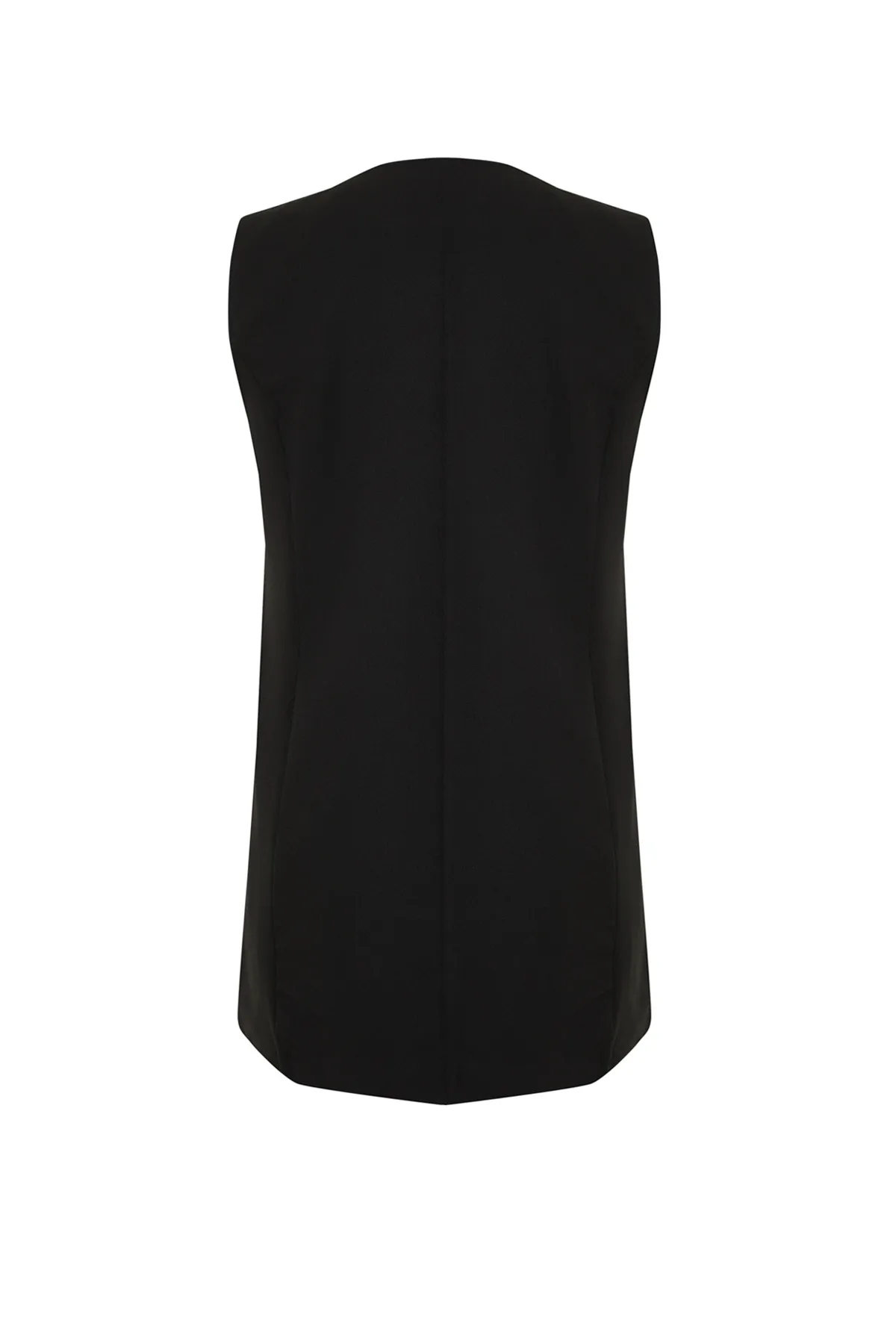 Trendyol Modest  Schwarze gewebte Weste mit Bindeverschluss vorne TCTSS24YL00003